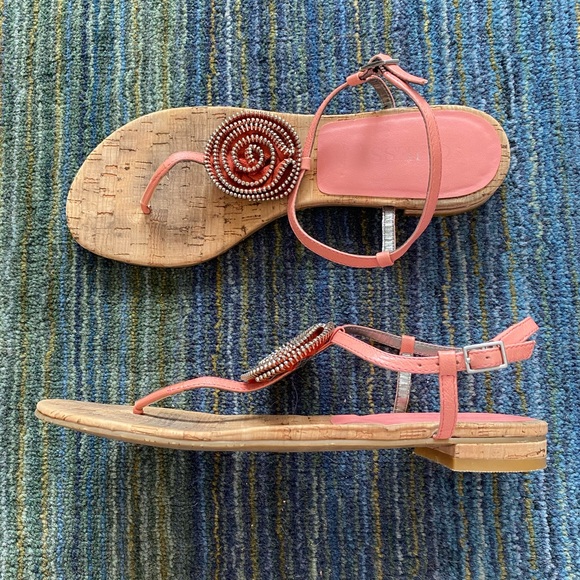 Coral Guess Leather Sandals - Picture 3 of 4